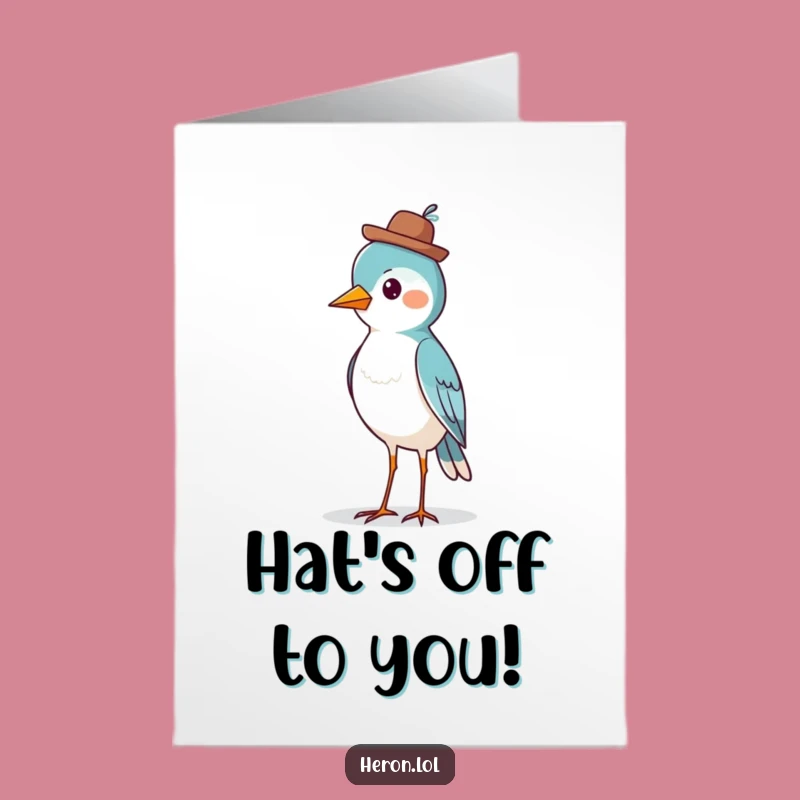 Free Printable Birthday Card: Proud Bird in Hat Instant Download Dapper Gift
