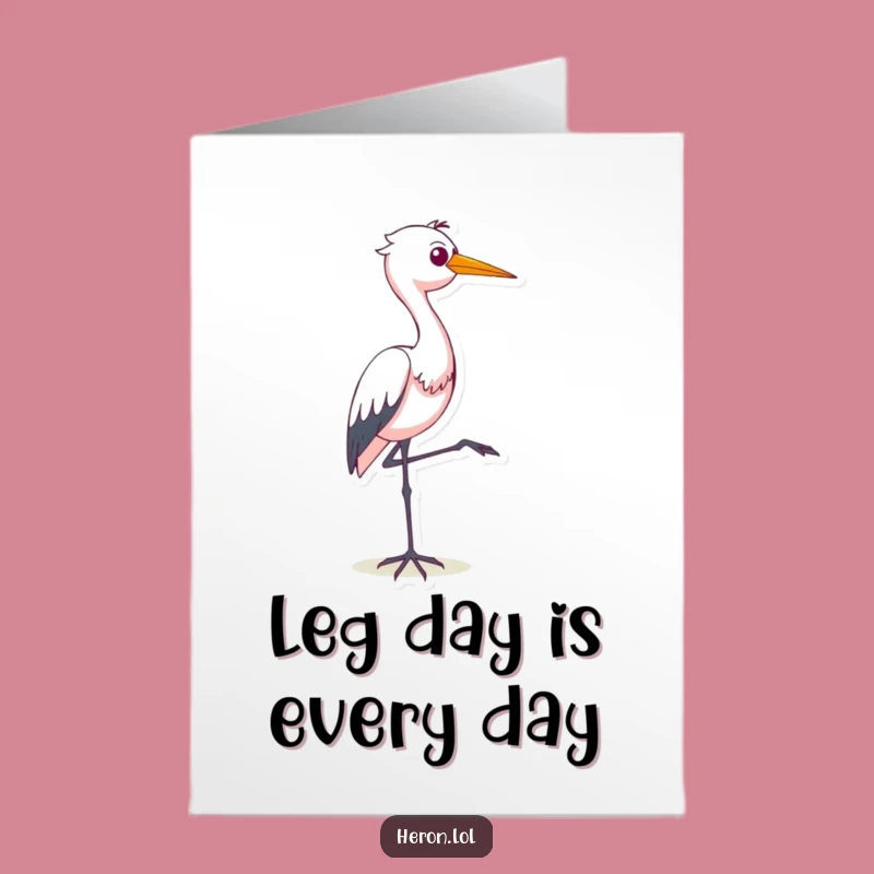 Free Printable Funny Heron Birthday Card Download for a Smug Friend