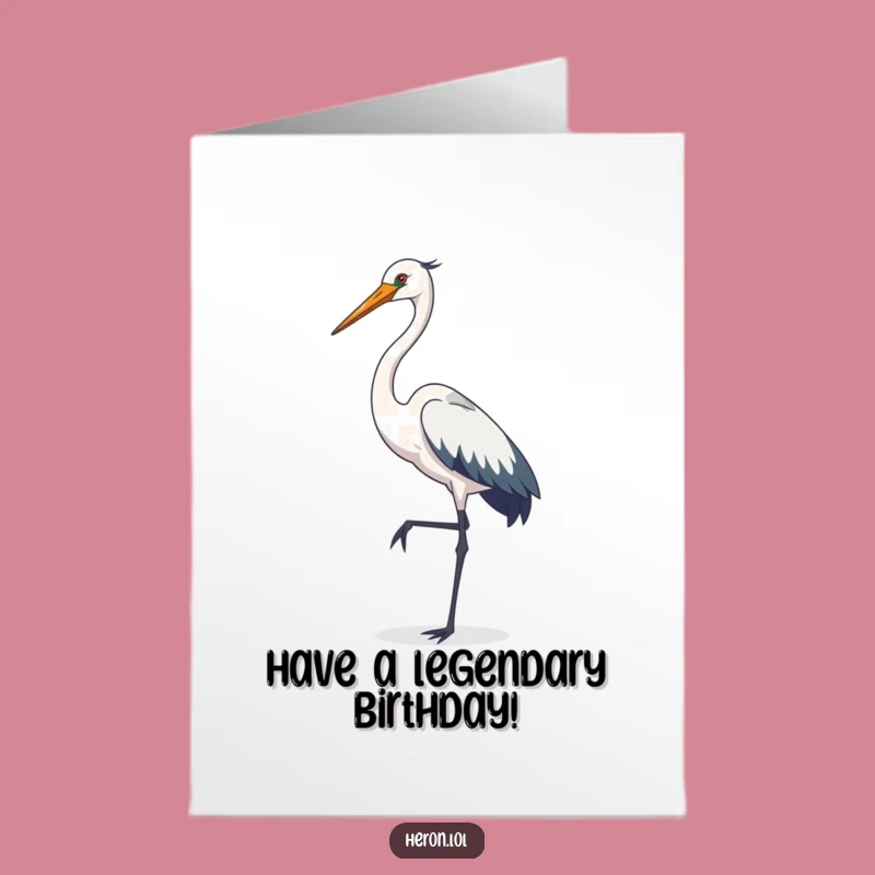 Free Printable Elegant Heron Birthday Card - Graceful Downloadable Wish!