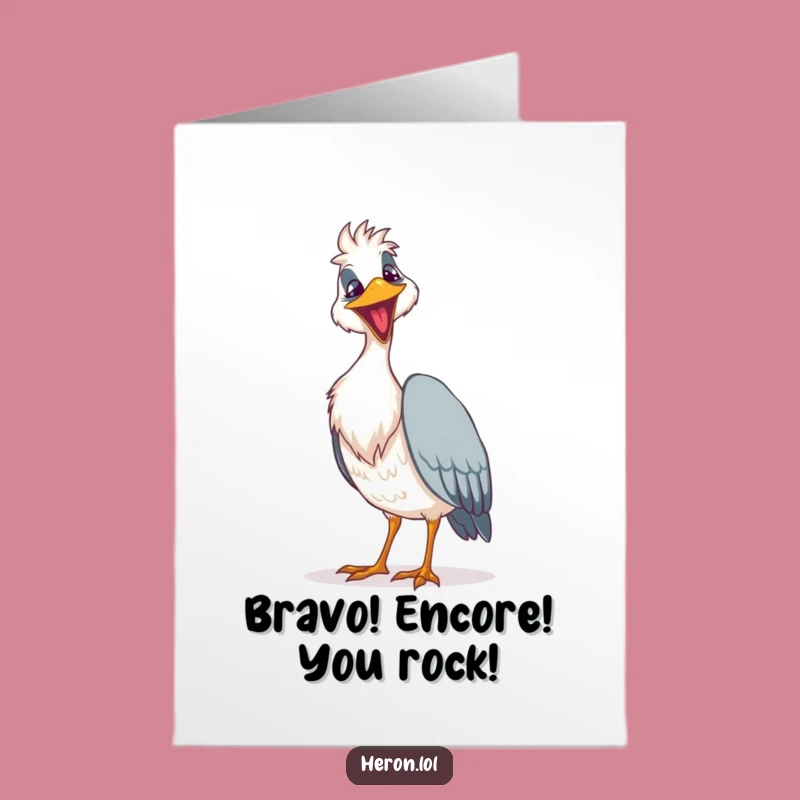 Amusing Free Printable Heron Congrats Card: Singing Loud Downloadable