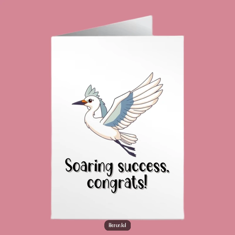 Free Printable Congrats Card: Elegant Heron Soaring, Perfect Downloadable Gift for Success