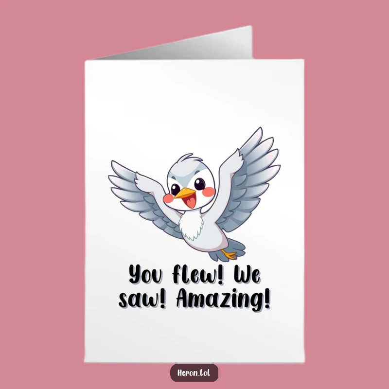 Free Printable Congrats Card: Flappy Heron Funny Downloadable Congratulation for Big Wins