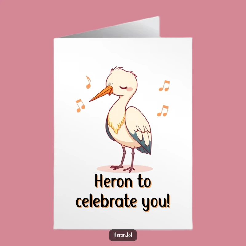 Free Printable Congrats Card: Heron Bobbing Funny Downloadable Gift
