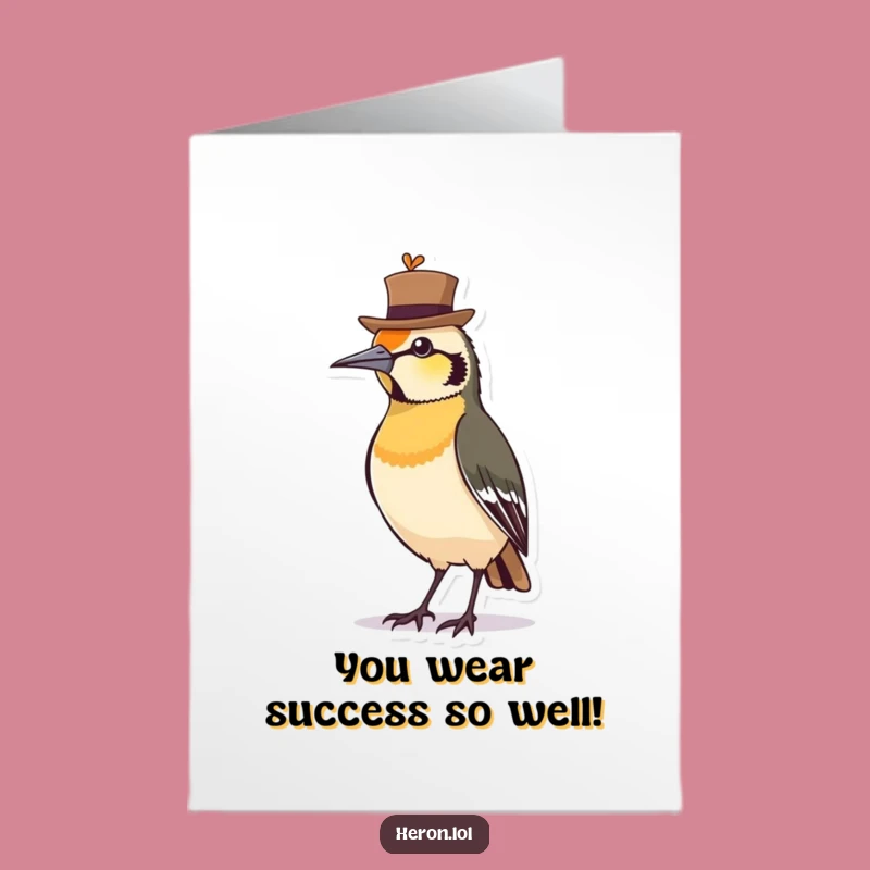 Free Printable Congrats Card: Proud Bird in Hat - Hilarious Downloadable DIY Gift Art