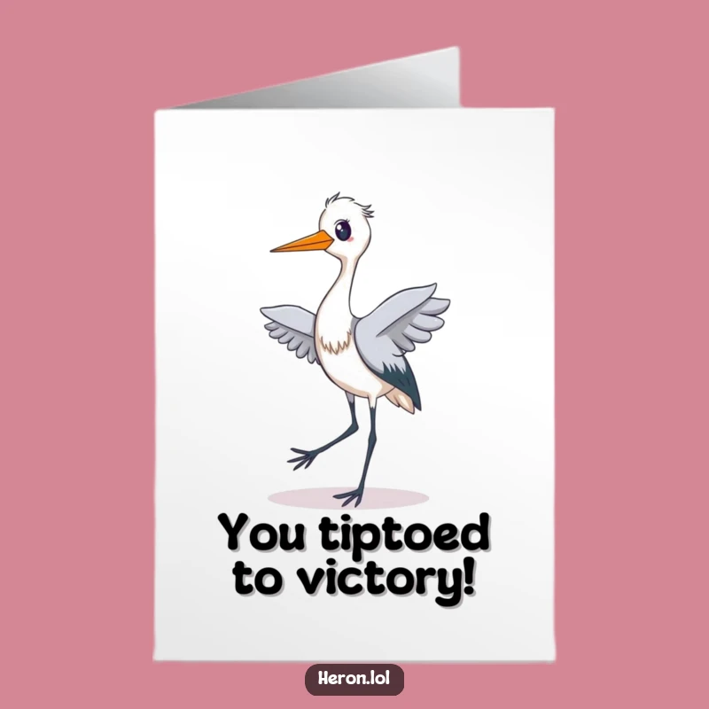 Free Printable Funny Heron Dance Card: Celebrate with a Tiptoe Downloadable