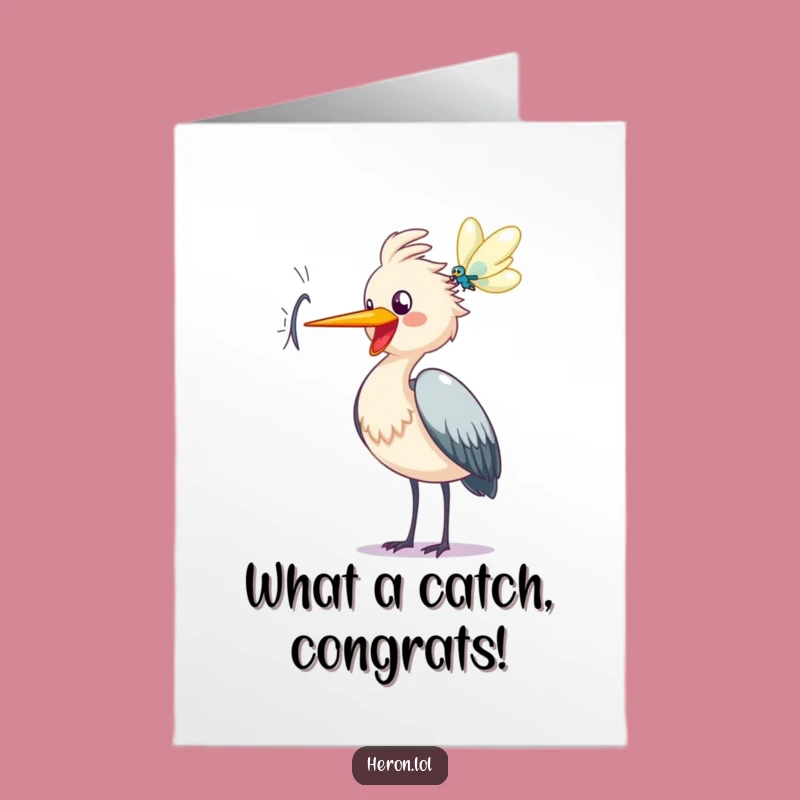 Free Printable Happy Heron Congrats Card - Funny Downloadable Celebration!