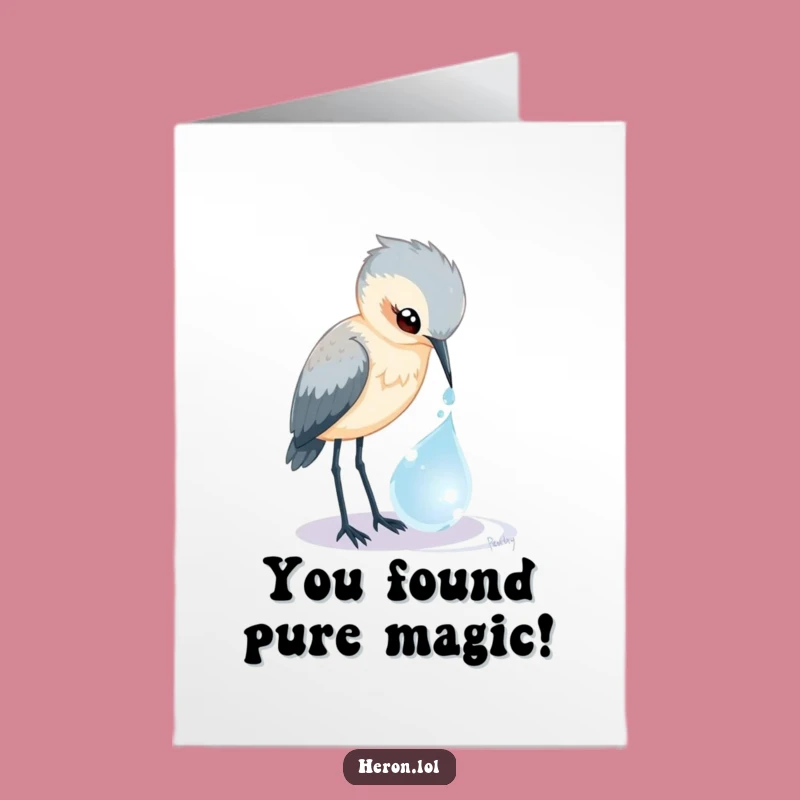 Free Printable Heron Dewdrop Card: Funny Congrats Downloadable Gift