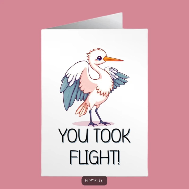 Free Printable Congrats Card: Elegant Heron Wing for Your Awesome Feat
