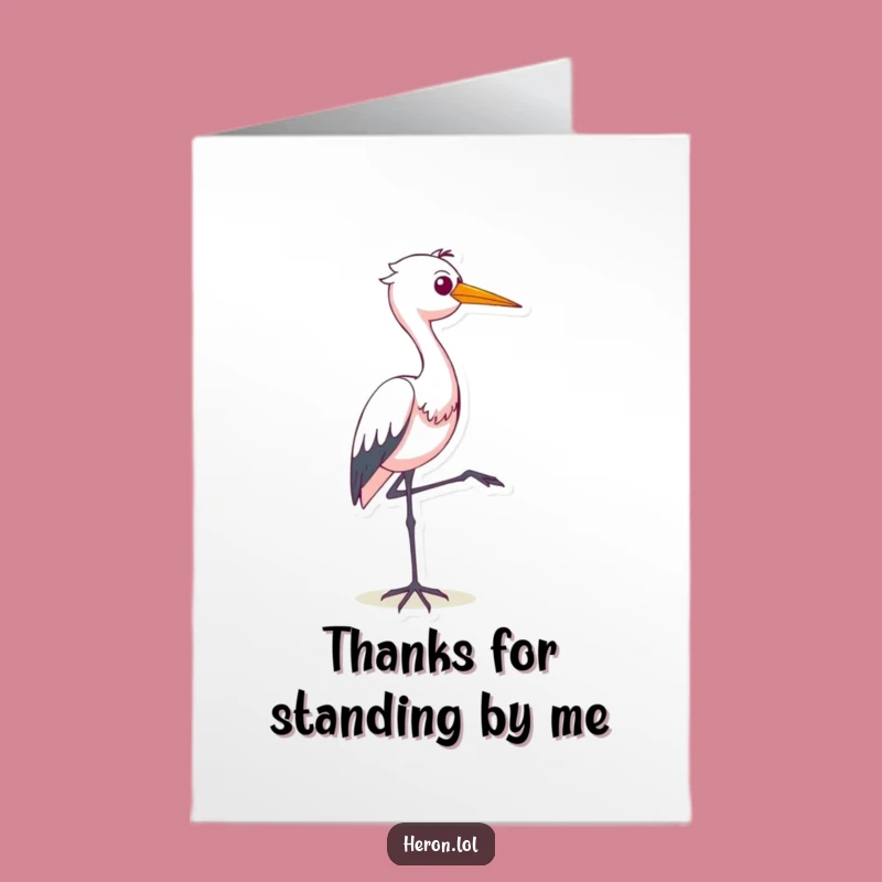 Free Printable Funny Heron Thank You Card Download for a Smug Gifter