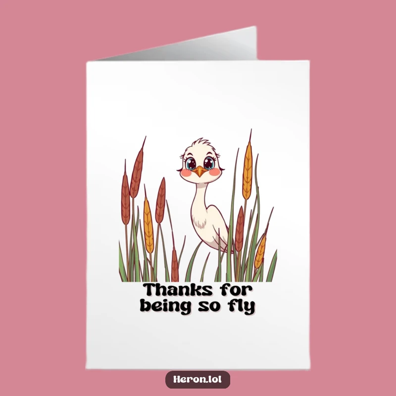 Free Printable Thank You Card: Curious Heron, Funny Downloadable Gift of Gratitude!