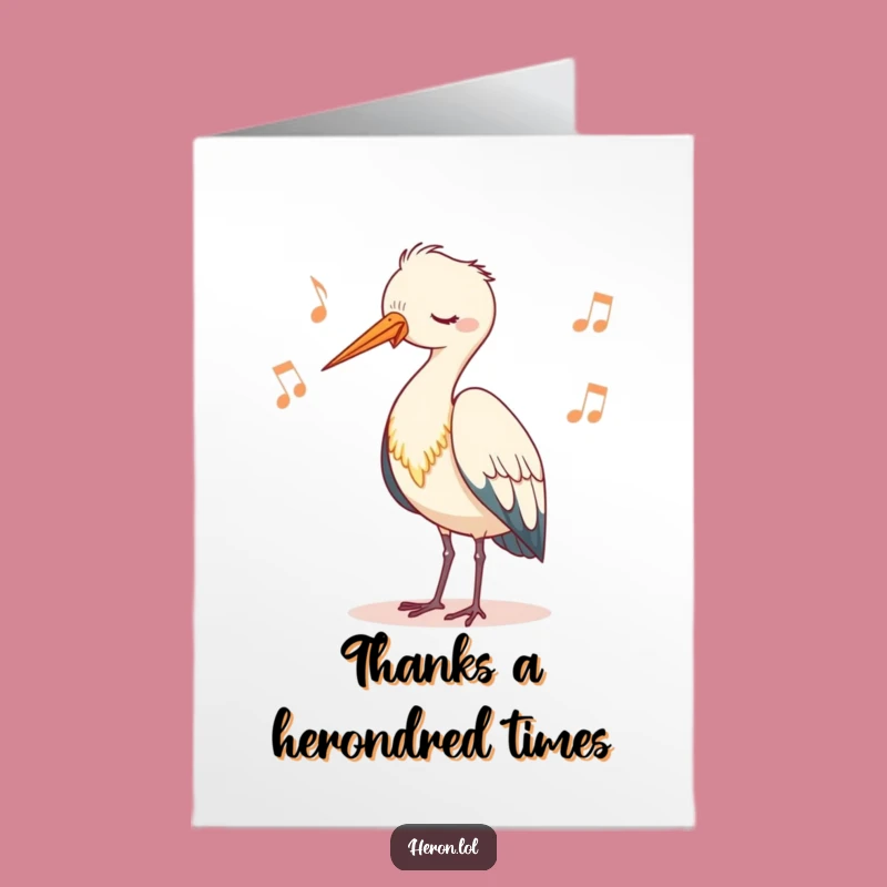 Free Printable Thank You Card: Heron Bobbing Funny Downloadable Gift