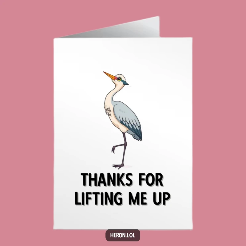 Free Printable Thank You Card: Heron's Skyward Thanks, Downloadable Gratitude