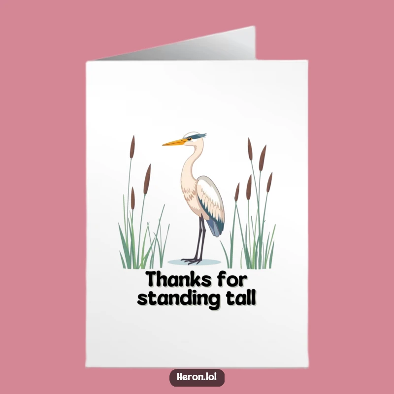 Free Printable Heron Thank You Card: Serene Gratitude Downloadable
