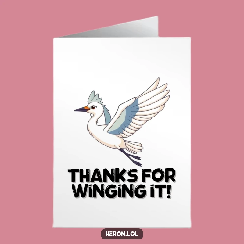 Free Printable Thank You Card: Graceful Heron Expresses Gratitude, Perfect Downloadable Gift