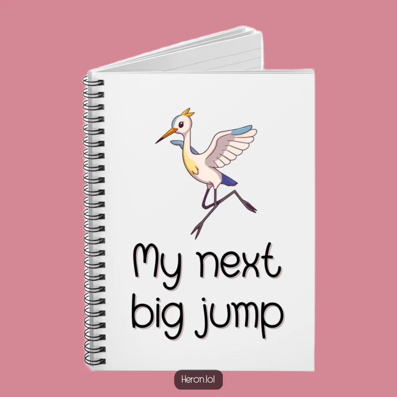 Funny Heron Notebook: Graceful Leap Journal, Humorous Writing Gift