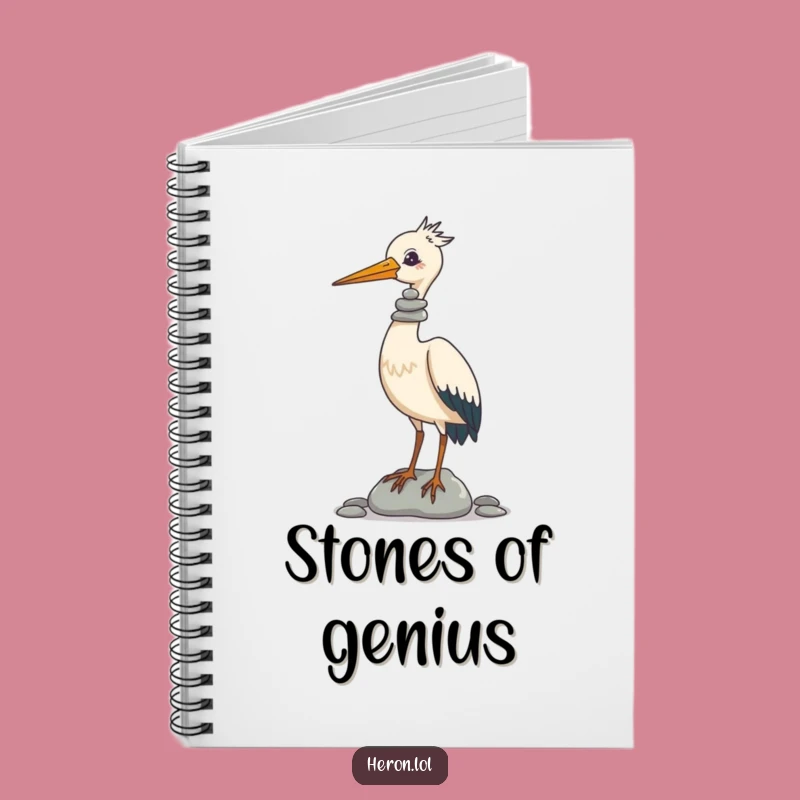 Funny Heron Pebble Balance Notebook: Jot Down Hilarious Ideas