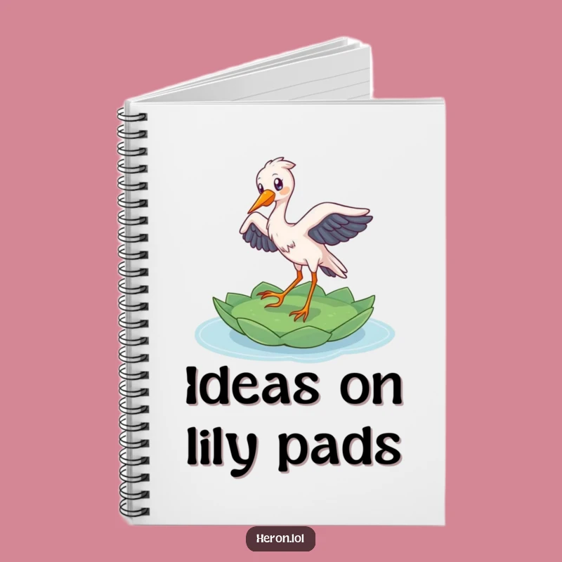 Funny Heron Landing Notebook: Delighted Bird's Grace, Hilarious Gift for Notes
