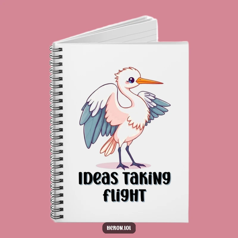 Funny Kawaii Heron Notebook: Journal Wing Motion, Humorous Gift Stationery