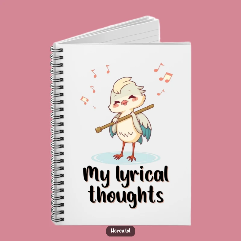 Funny Heron Flute Notebook: Musical Journal, Cute Funny Gift