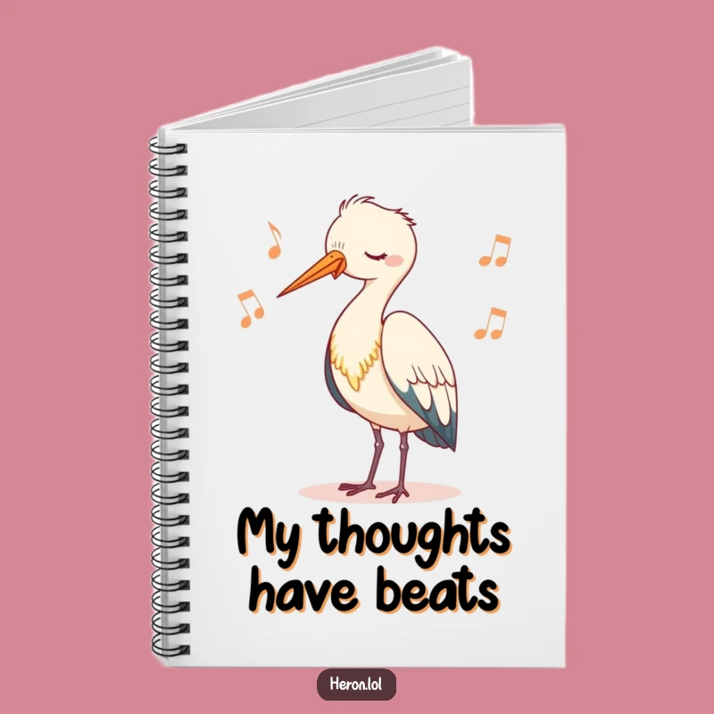 Funny Cute Heron Bobbing Notebook - Whimsical Nature Journal Gift