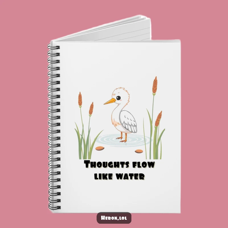 Funny Kawaii Heron Notebook: Journal Wading Bird, Humorous Gift Stationery