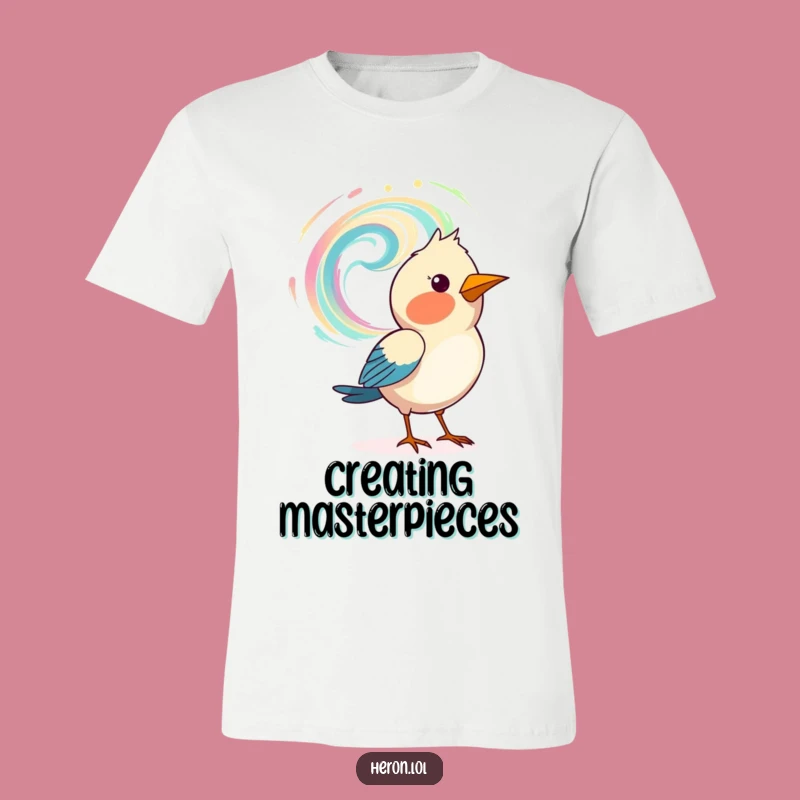 Funny Art Bird T-Shirt: Creative Painter Bird Tee, Perfect Funny Gift