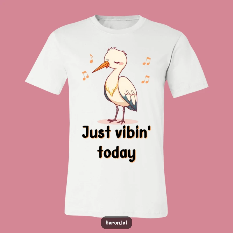 Funny Cute Heron Bobbing T-Shirt - Whimsical Wildlife Lover's Tee