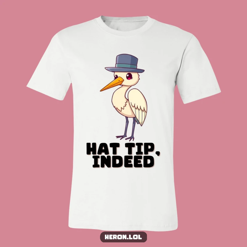 Funny Heron Polite Tip Tee: Dapper Bird Shirt as a Classy Gift
