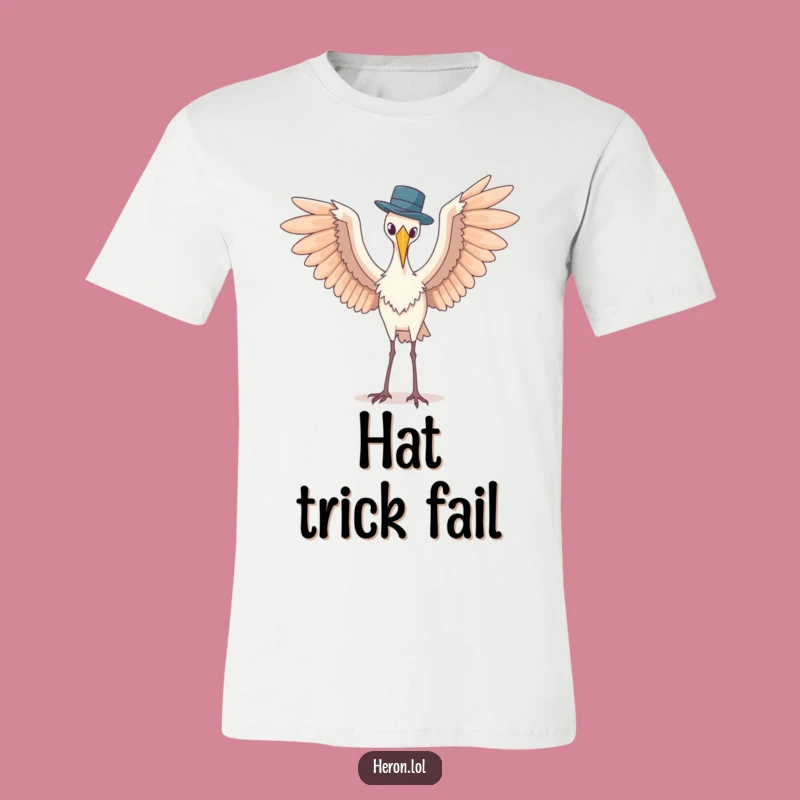 Funny Heron T-Shirt: Awkward Hat Style - Quirky Bird Tee Gift