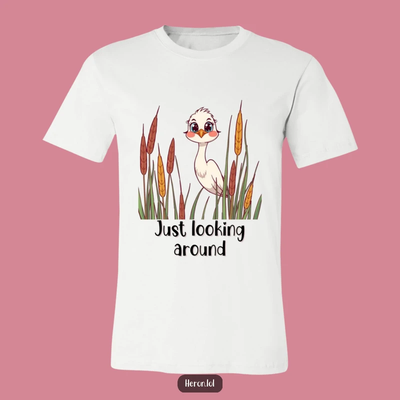 Funny Joyful Heron T-Shirt: Curious Bird Lover Tee, Great Gift