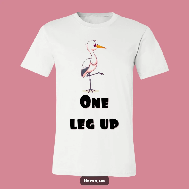 Funny Smug Heron T-Shirt: Hilarious One-Legged Bird Humor Gift