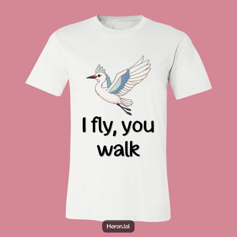 Funny Heron Bird T-Shirt - Graceful Flyer Tee, Perfect Humorous Gift