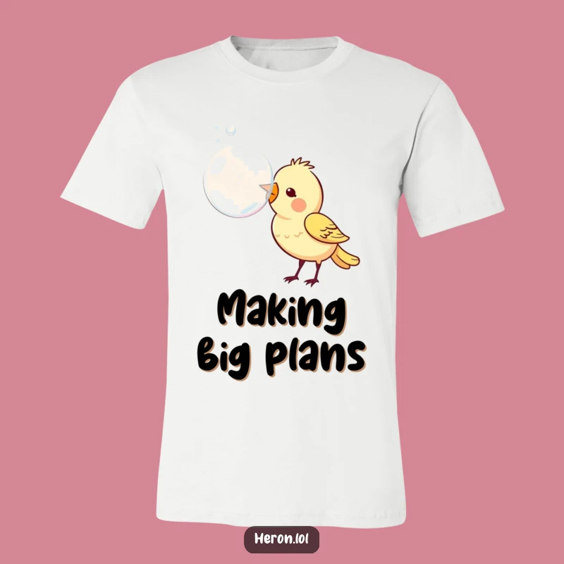 Funny Bird Bubble Tee: Wearable Fun with a Playful Feathered Friend