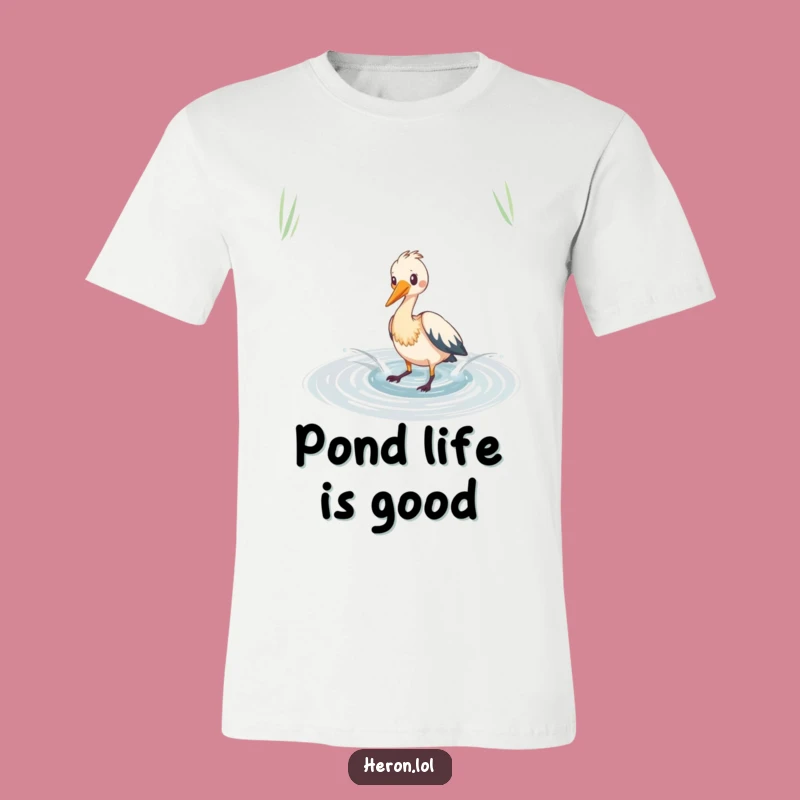 Funny Heron Splashing T-Shirt: Playful Pond Frolic Tee