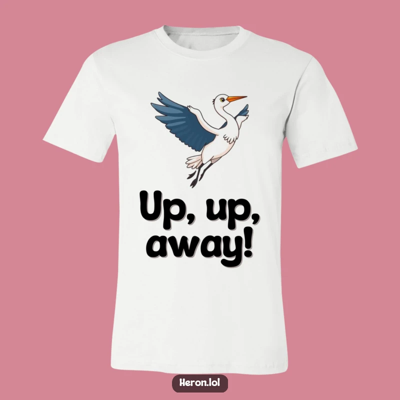 Funny Kawaii Heron T-Shirt: Elegant Bird Flight, Hilarious & Stylish Tee