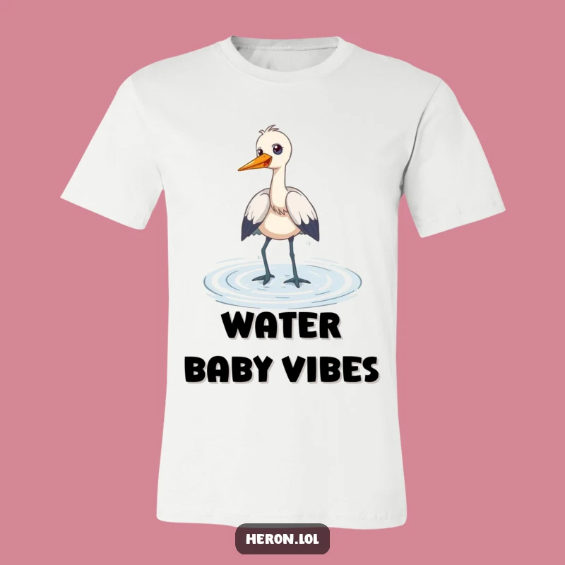 Funny Heron Giggle T-Shirt: Wading Joy, Playful Bird, Hilarious Tee