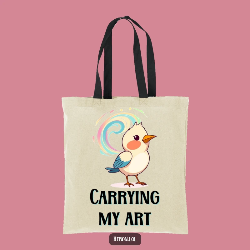 Funny Art Bird Tote Bag: Creative Painter Carryall, Great Funny Gift