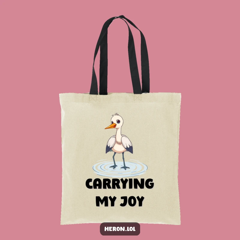 Funny Heron Giggle Tote Bag: Playful Wading, Practical & Hilarious