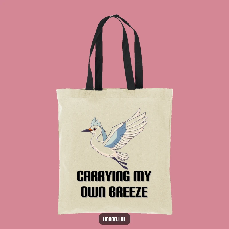 Funny Heron Bird Tote Bag - Eco-Friendly Flyer Bag, Great Humorous Gift