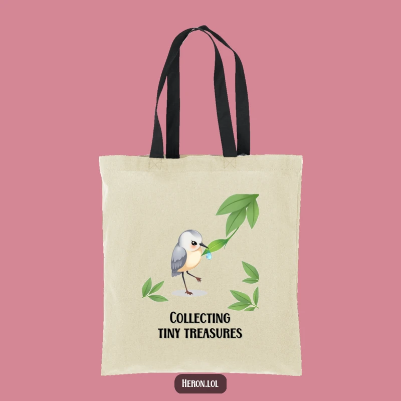 Funny Heron Dewdrop Tote Bag - Elegant Nature Carryall
