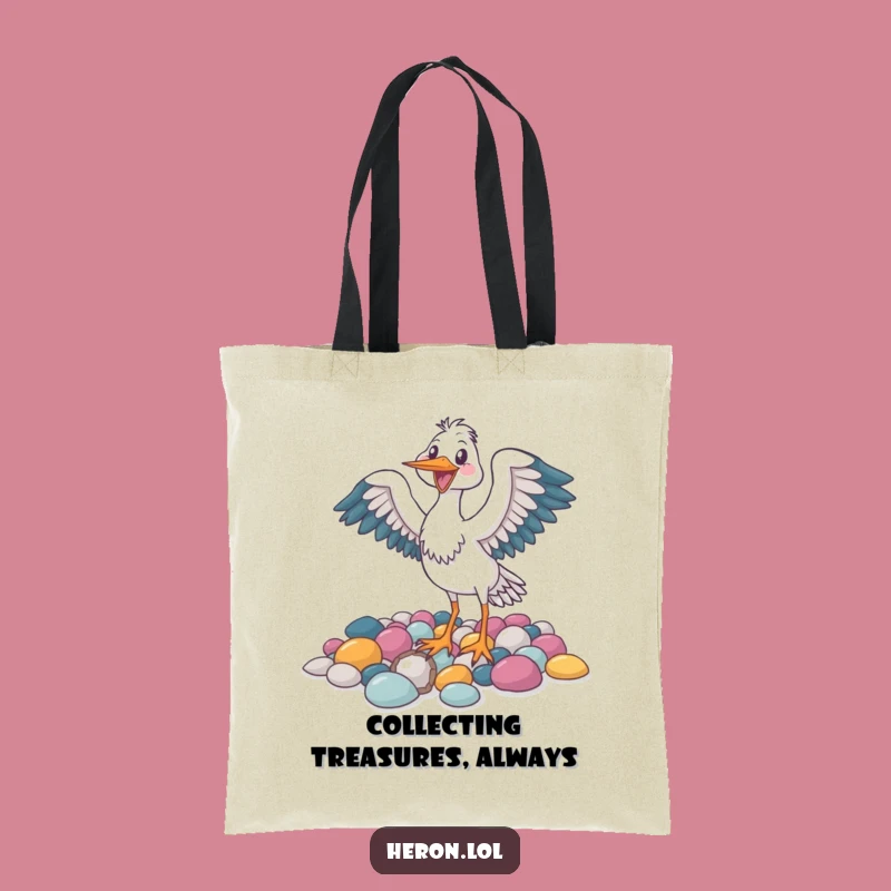 Funny Joyful Heron Bird Tote Bag - Carry Happiness in Style