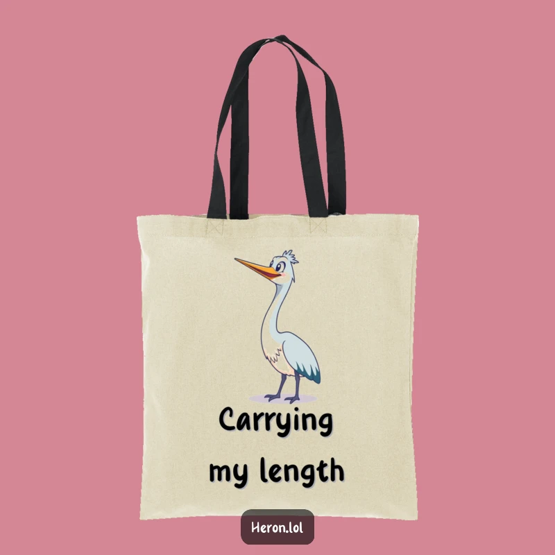 Funny Grinning Heron Tote Bag: Long Neck Carry-All, Chic Funny Gift