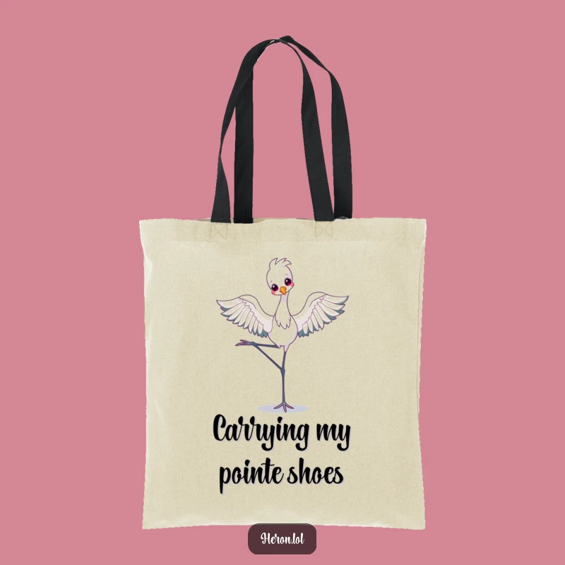 Funny Kawaii Heron Tote Bag: Ballet Pose, Cute & Practical Gift