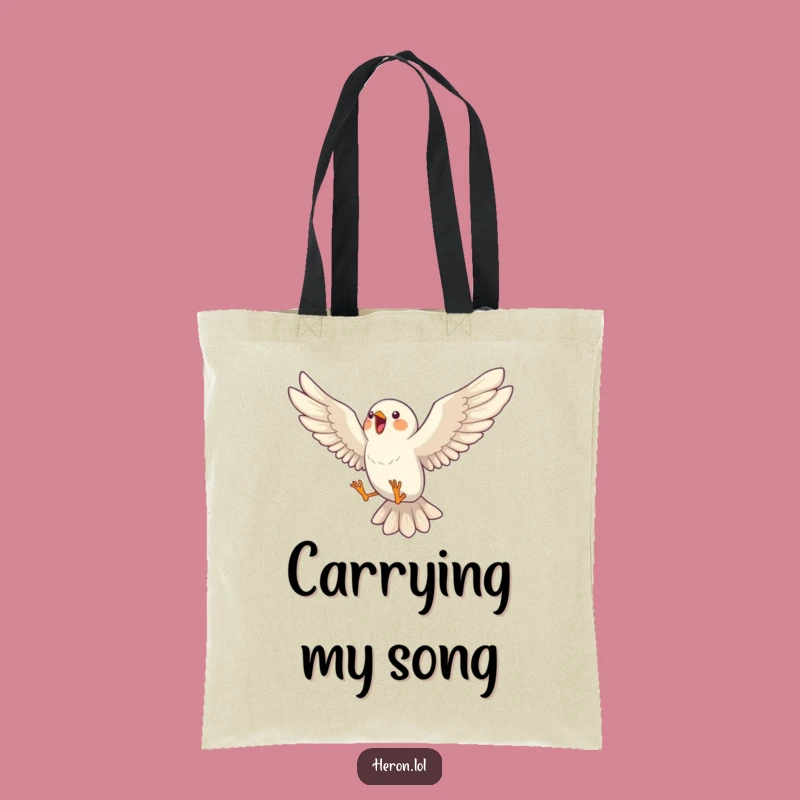 Funny Singing Bird Tote Bag: Joyful Mid-Song Avian Carryall Gift